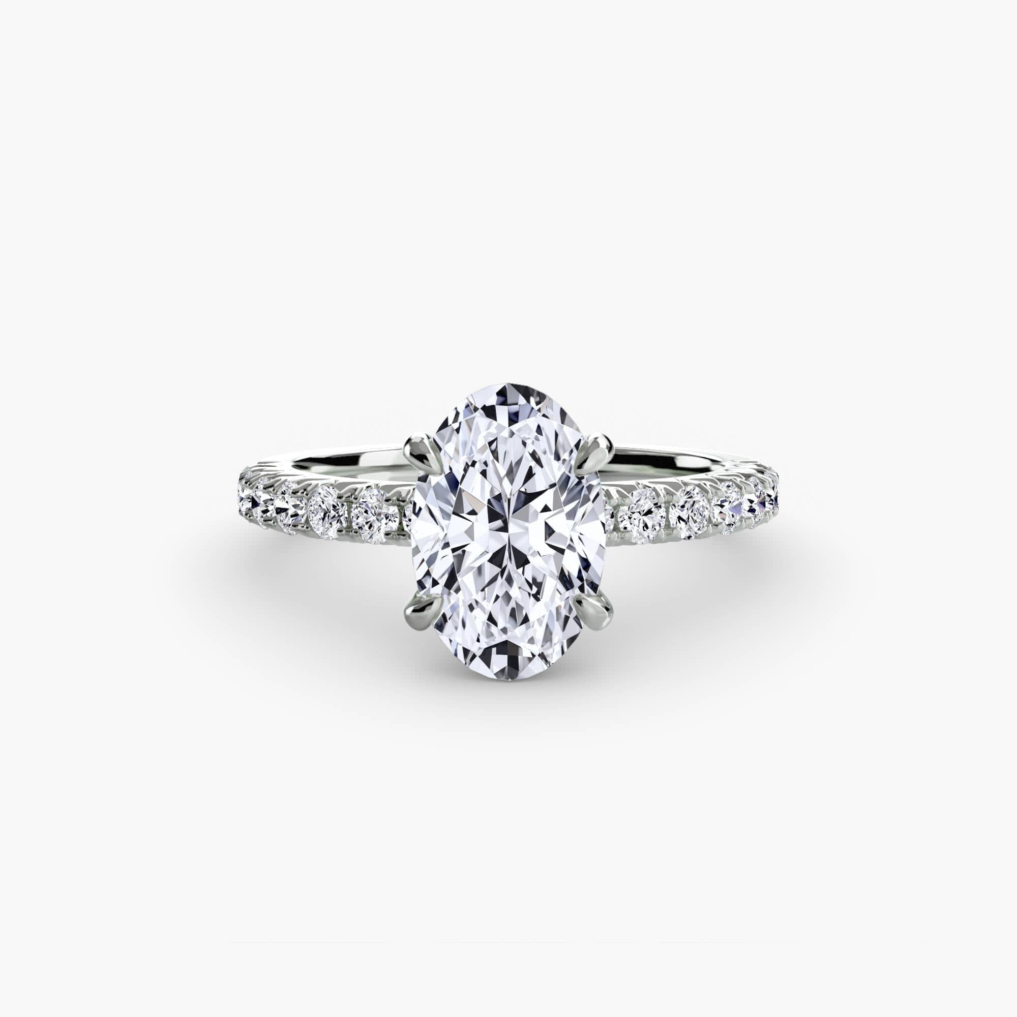 BW James Jewelers setting 9K White Gold / Oval Solitaire with Pavé 6