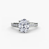 BW James Jewelers setting 9K White Gold / Oval Solitaire with Pavé 7