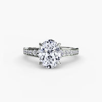 BW James Jewelers setting 9K White Gold / Oval Solitaire with Pavé 7