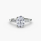 BW James Jewelers setting 9K White Gold / Oval Solitaire with Shoulder Accents