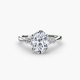 BW James Jewelers setting 9K White Gold / Oval Solitaire with Shoulder Accents 2