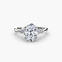 BW James Jewelers setting 9K White Gold / Oval Solitaire with Shoulder Accents 2