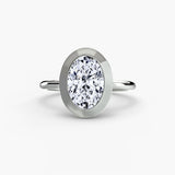 BW James Jewelers setting 9K White Gold / Oval The Bezel Set Solitaire