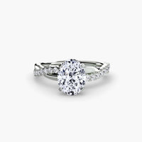BW James Jewelers setting 9K White Gold / Oval The Emerald Twist Pavé Ring