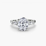 BW James Jewelers setting 9K White Gold / Oval The Floral Accent Solitaire