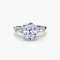 BW James Jewelers setting 9K White Gold / Oval The Floral Accent Solitaire