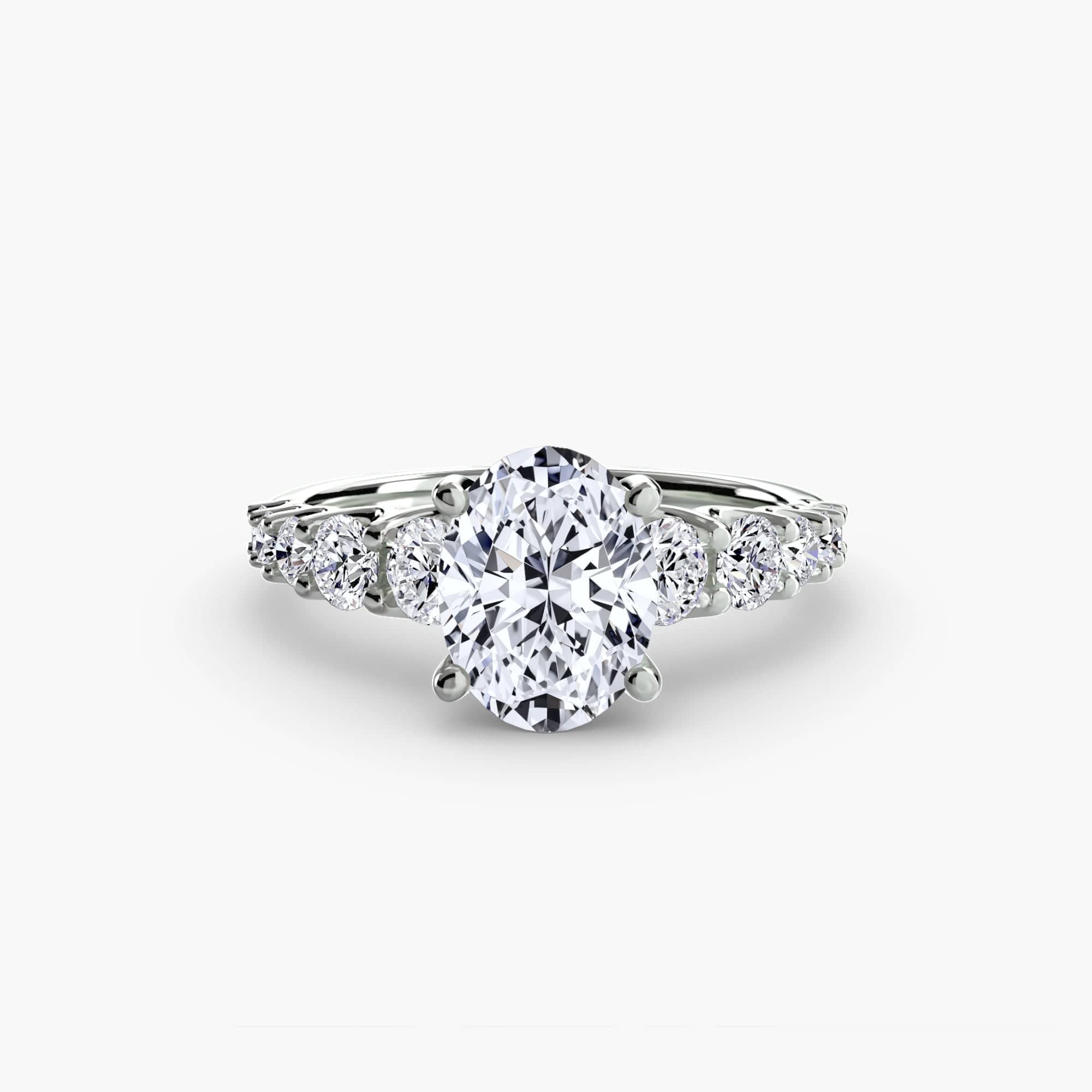 BW James Jewelers setting 9K White Gold / Oval The Graduated Accent Ring