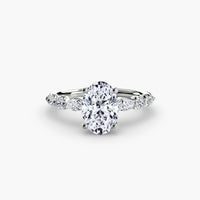 BW James Jewelers setting 9K White Gold / Oval The Tiered Accent Ring