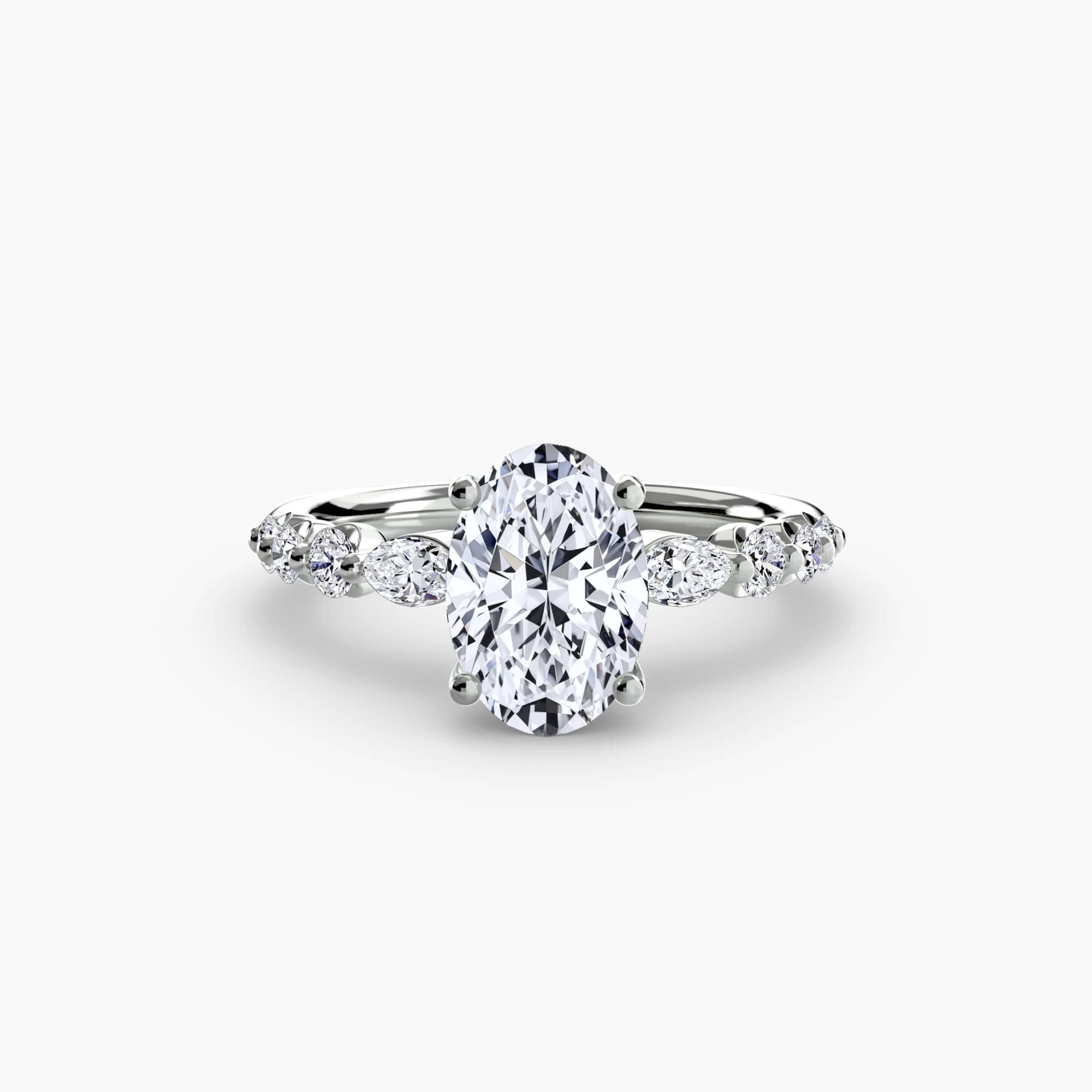 BW James Jewelers setting 9K White Gold / Oval The Tiered Accent Ring