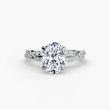 BW James Jewelers setting 9K White Gold / Oval The Twisted Pavé Solitaire