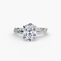 BW James Jewelers setting 9K White Gold / Oval The Twisted Pavé Solitaire