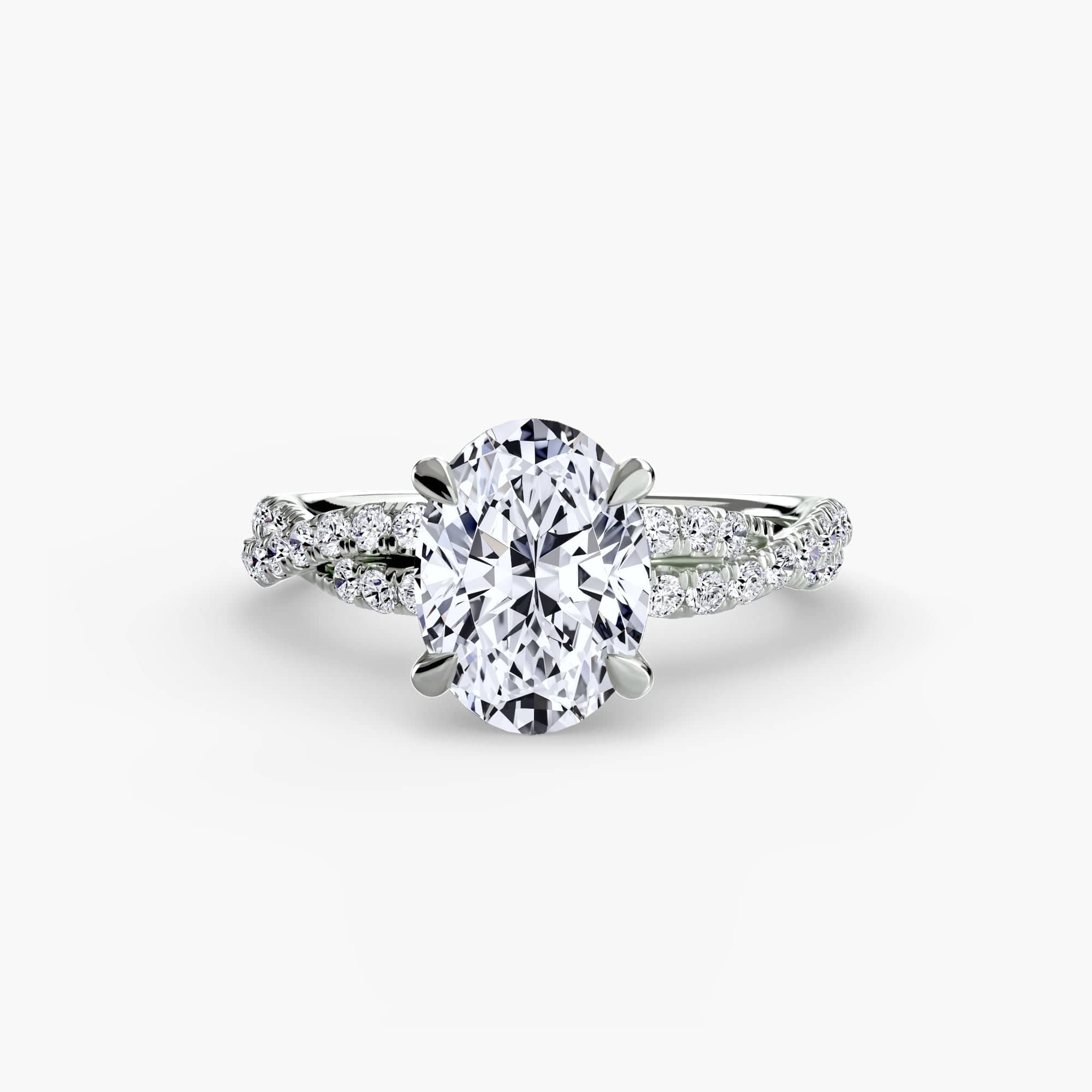 BW James Jewelers setting 9K White Gold / Oval The Twisted Pavé Solitaire