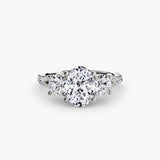 BW James Jewelers setting 9K White Gold / Oval Three-Stone with Pavé Band 3