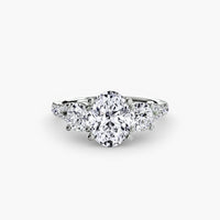 BW James Jewelers setting 9K White Gold / Oval Three-Stone with Pavé Band 3