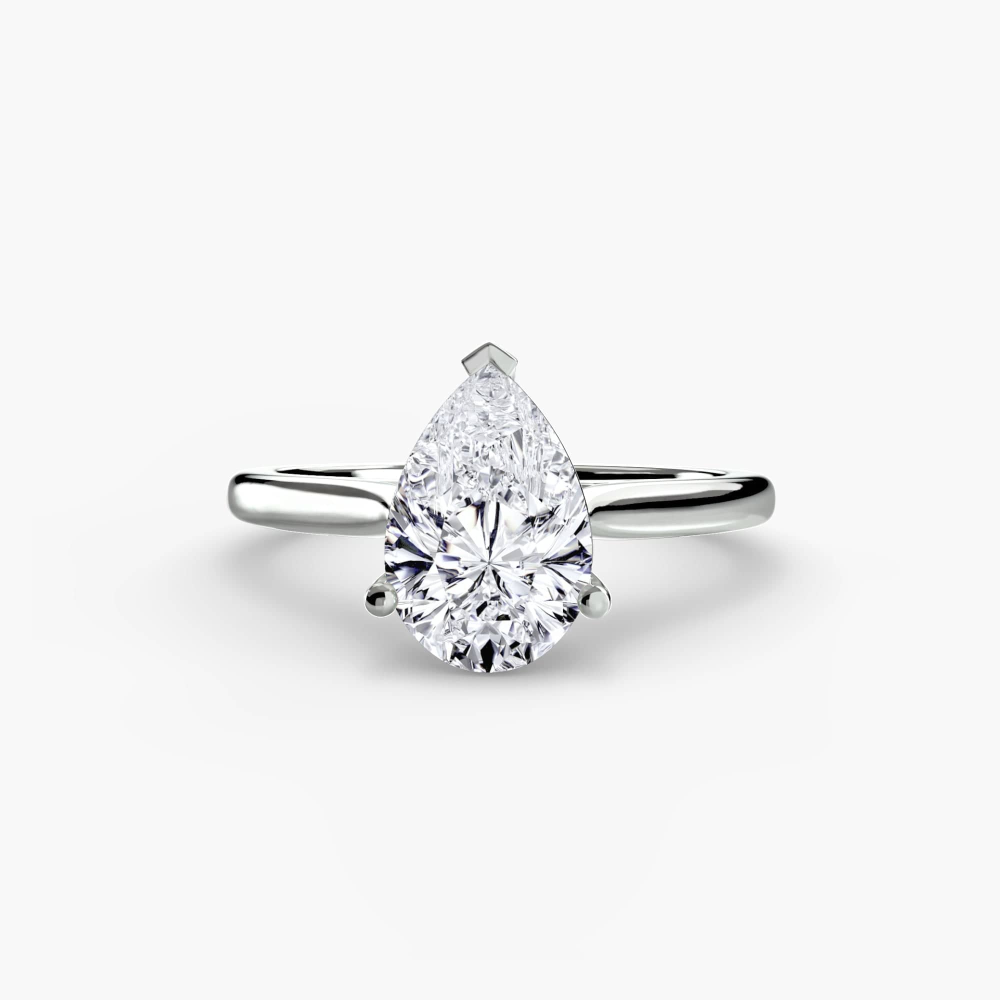 BW James Jewelers setting 9K White Gold / Pear Solitaire ring 1