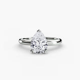 BW James Jewelers setting 9K White Gold / Pear Solitaire ring 2