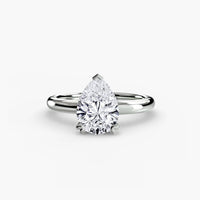 BW James Jewelers setting 9K White Gold / Pear Solitaire ring 2
