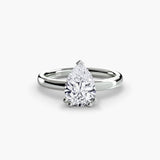 BW James Jewelers setting 9K White Gold / Pear Solitaire ring 5