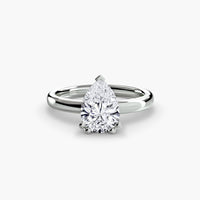 BW James Jewelers setting 9K White Gold / Pear Solitaire ring 5