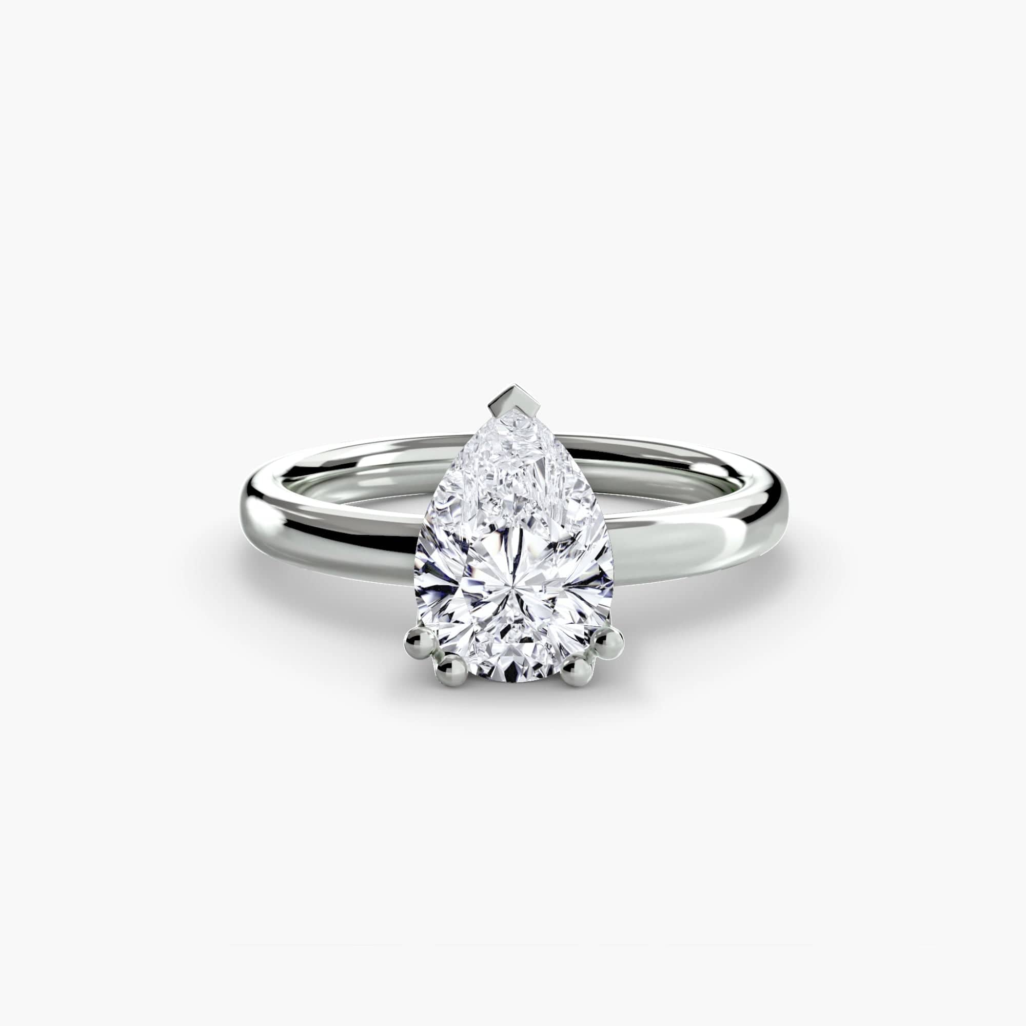 BW James Jewelers setting 9K White Gold / Pear Solitaire ring 5