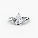 BW James Jewelers setting 9K White Gold / Pear Solitaire with Cluster Shoulders 2