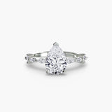 BW James Jewelers setting 9K White Gold / Pear Solitaire with Eternity Pavé