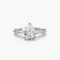 BW James Jewelers setting 9K White Gold / Pear Solitaire with Eternity Pavé