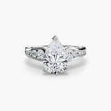BW James Jewelers setting 9K White Gold / Pear Solitaire with Pavé 2
