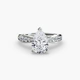 BW James Jewelers setting 9K White Gold / Pear Solitaire with Pavé 3