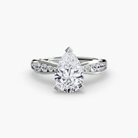 BW James Jewelers setting 9K White Gold / Pear Solitaire with Pavé 3