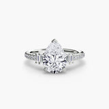 BW James Jewelers setting 9K White Gold / Pear Solitaire with Pavé 4