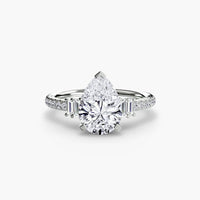BW James Jewelers setting 9K White Gold / Pear Solitaire with Pavé 4