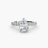 BW James Jewelers setting 9K White Gold / Pear Solitaire with Pavé 6