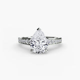 BW James Jewelers setting 9K White Gold / Pear Solitaire with Pavé 7