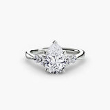 BW James Jewelers setting 9K White Gold / Pear Solitaire with Shoulder Accents 2