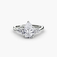 BW James Jewelers setting 9K White Gold / Pear Solitaire with Shoulder Accents 2