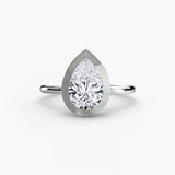 BW James Jewelers setting 9K White Gold / Pear The Bezel Set Solitaire