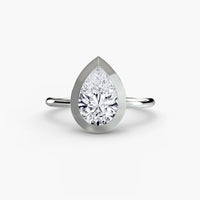 BW James Jewelers setting 9K White Gold / Pear The Bezel Set Solitaire