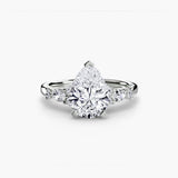 BW James Jewelers setting 9K White Gold / Pear The Floral Accent Solitaire