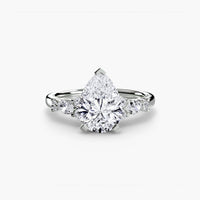 BW James Jewelers setting 9K White Gold / Pear The Floral Accent Solitaire