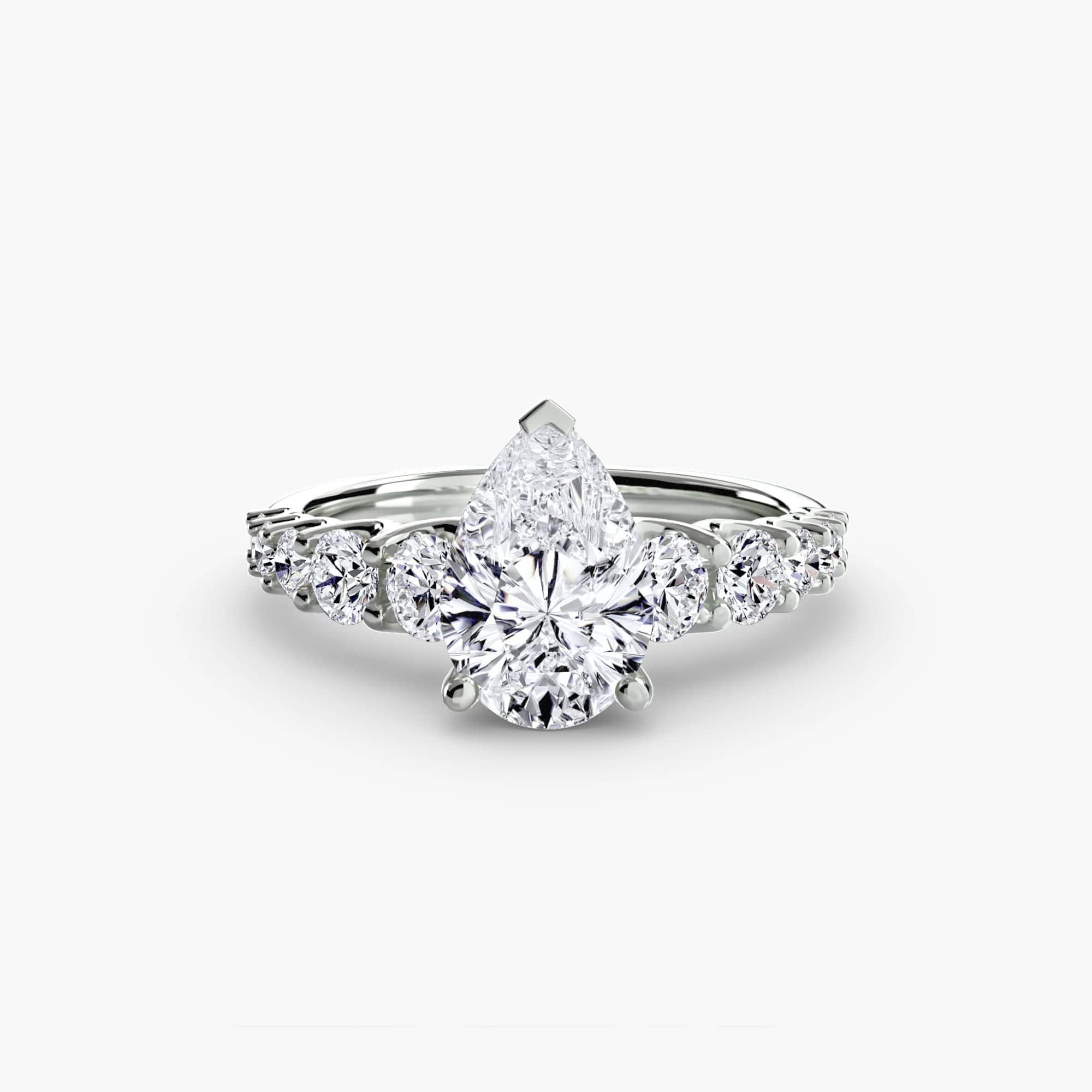 BW James Jewelers setting 9K White Gold / Pear The Graduated Accent Ring