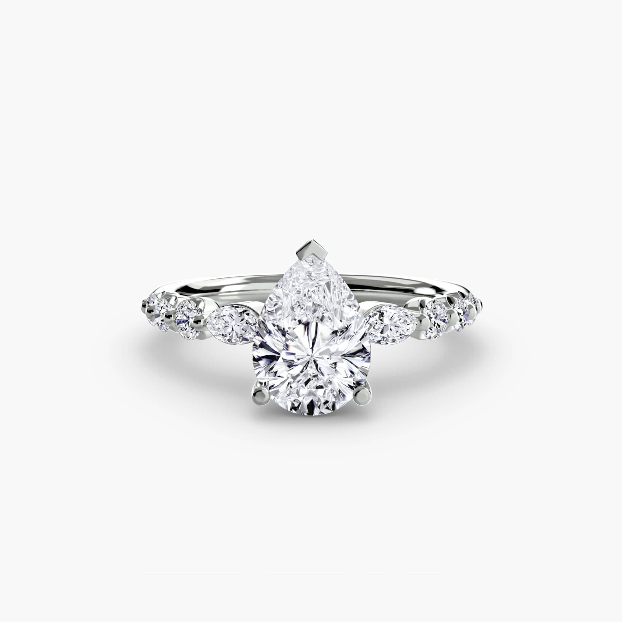 BW James Jewelers setting 9K White Gold / Pear The Tiered Accent Ring