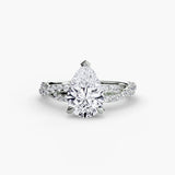 BW James Jewelers setting 9K White Gold / Pear The Twisted Pavé Solitaire