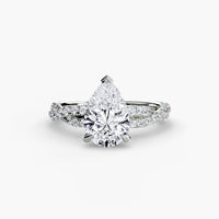 BW James Jewelers setting 9K White Gold / Pear The Twisted Pavé Solitaire