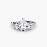 BW James Jewelers setting 9K White Gold / Pear Three-Stone with Pavé Band 3