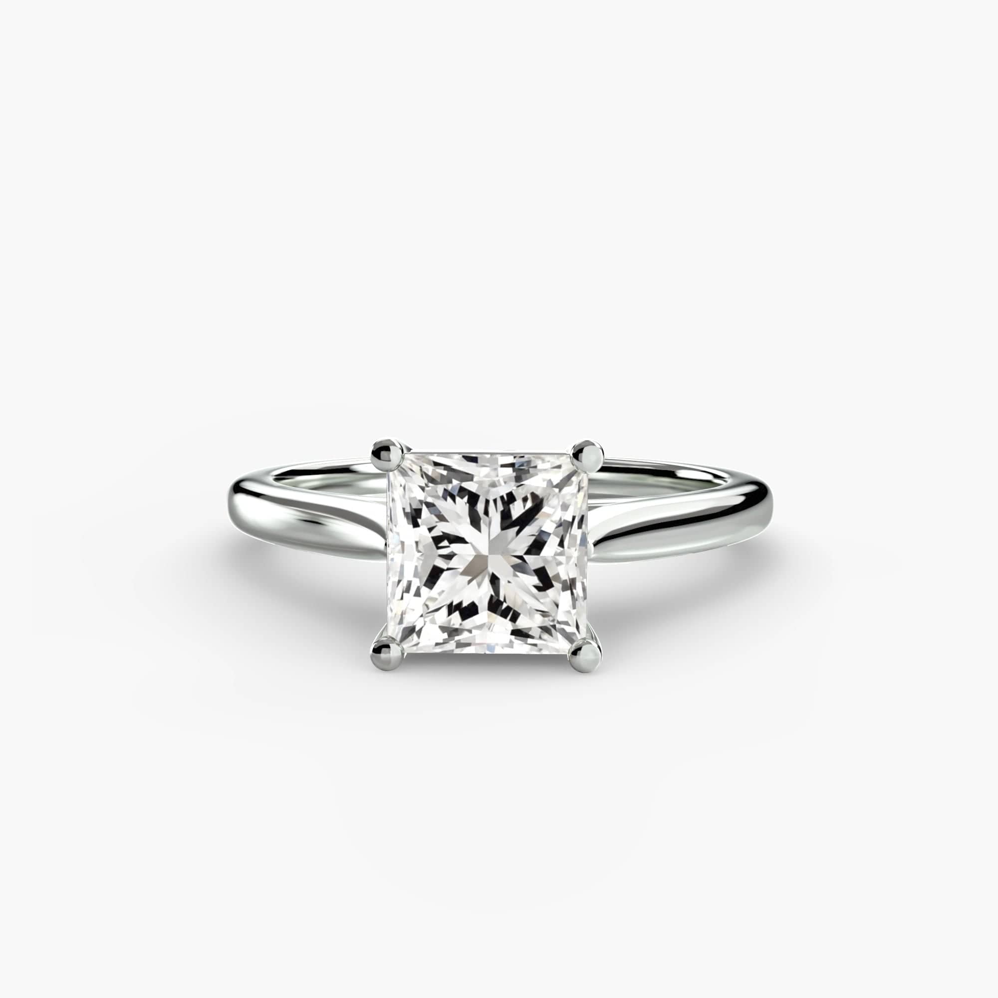 BW James Jewelers setting 9K White Gold / Princess Solitaire ring 1