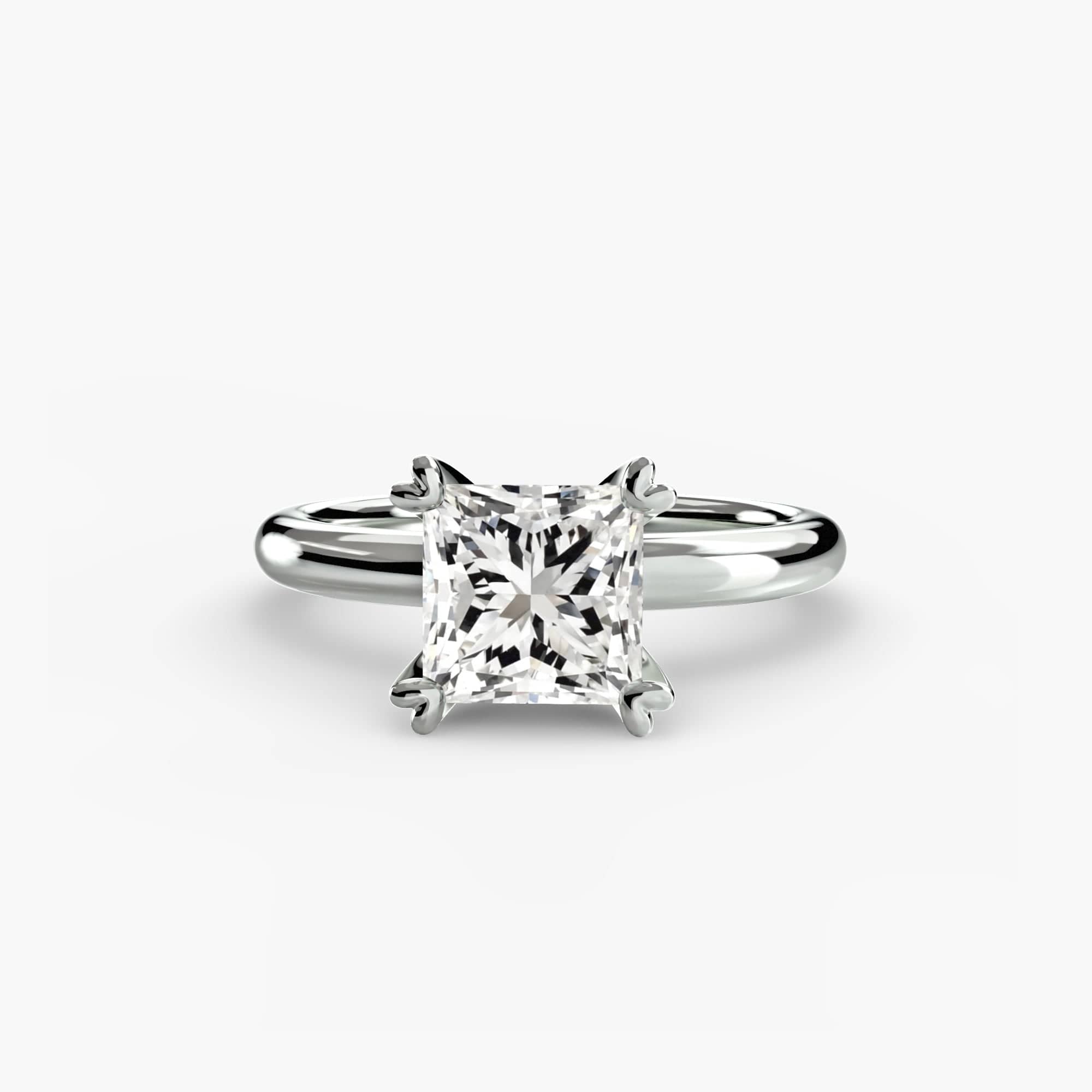 BW James Jewelers setting 9K White Gold / Princess Solitaire ring 2
