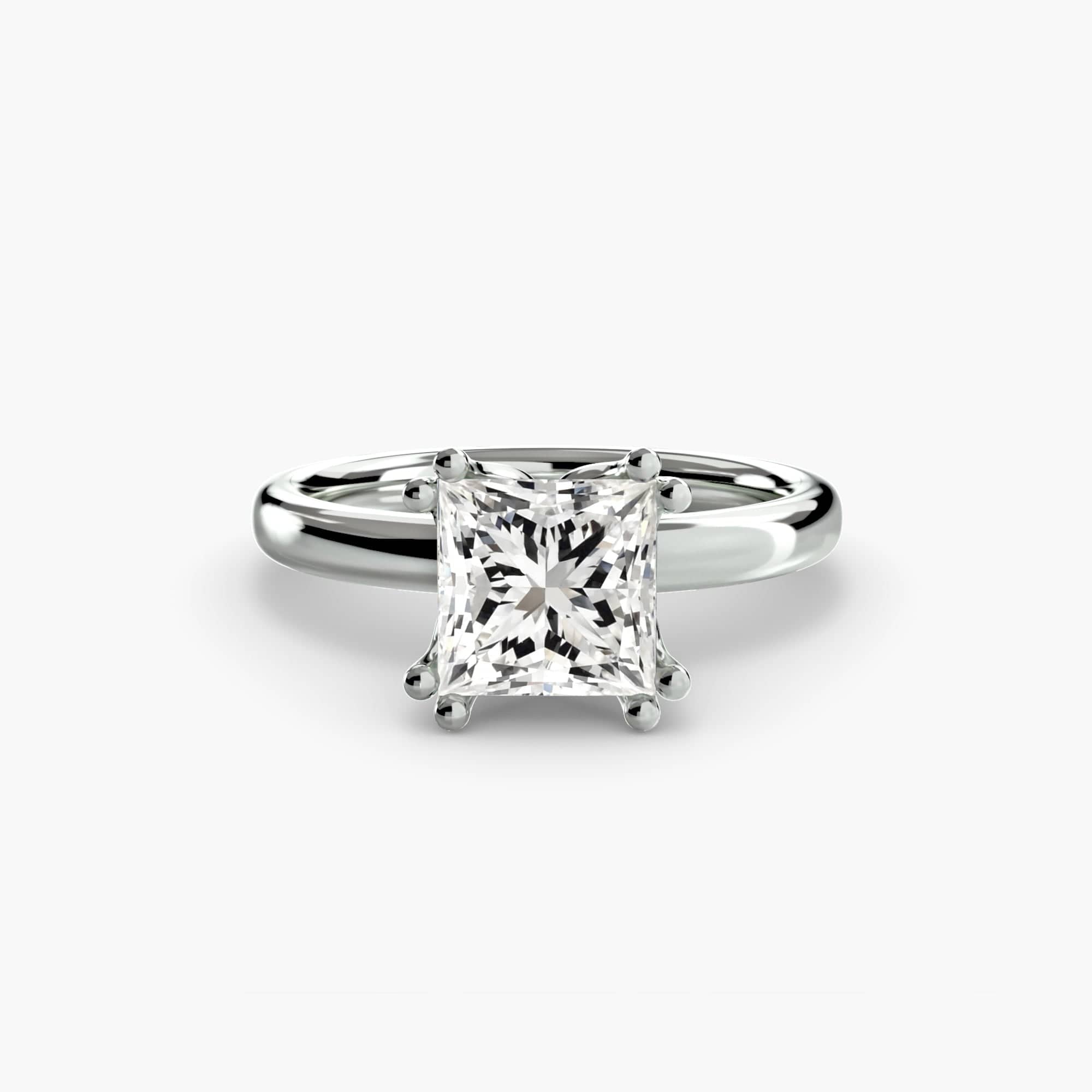 BW James Jewelers setting 9K White Gold / Princess Solitaire ring 5