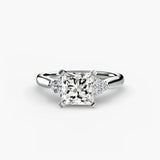 BW James Jewelers setting 9K White Gold / Princess Solitaire with Cluster Shoulders 2