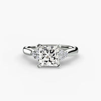 BW James Jewelers setting 9K White Gold / Princess Solitaire with Cluster Shoulders 2